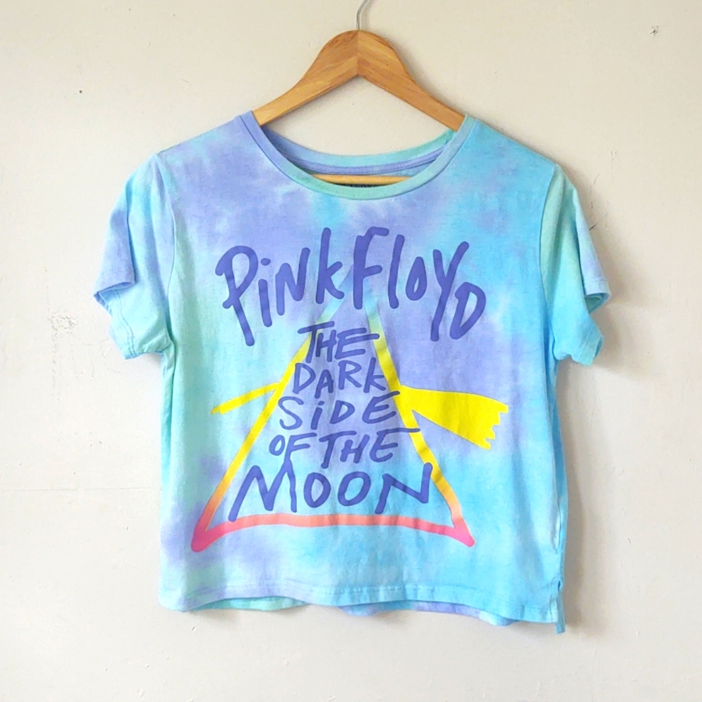 Pink Floyd tie dye rock band boxy cropped T-shirt